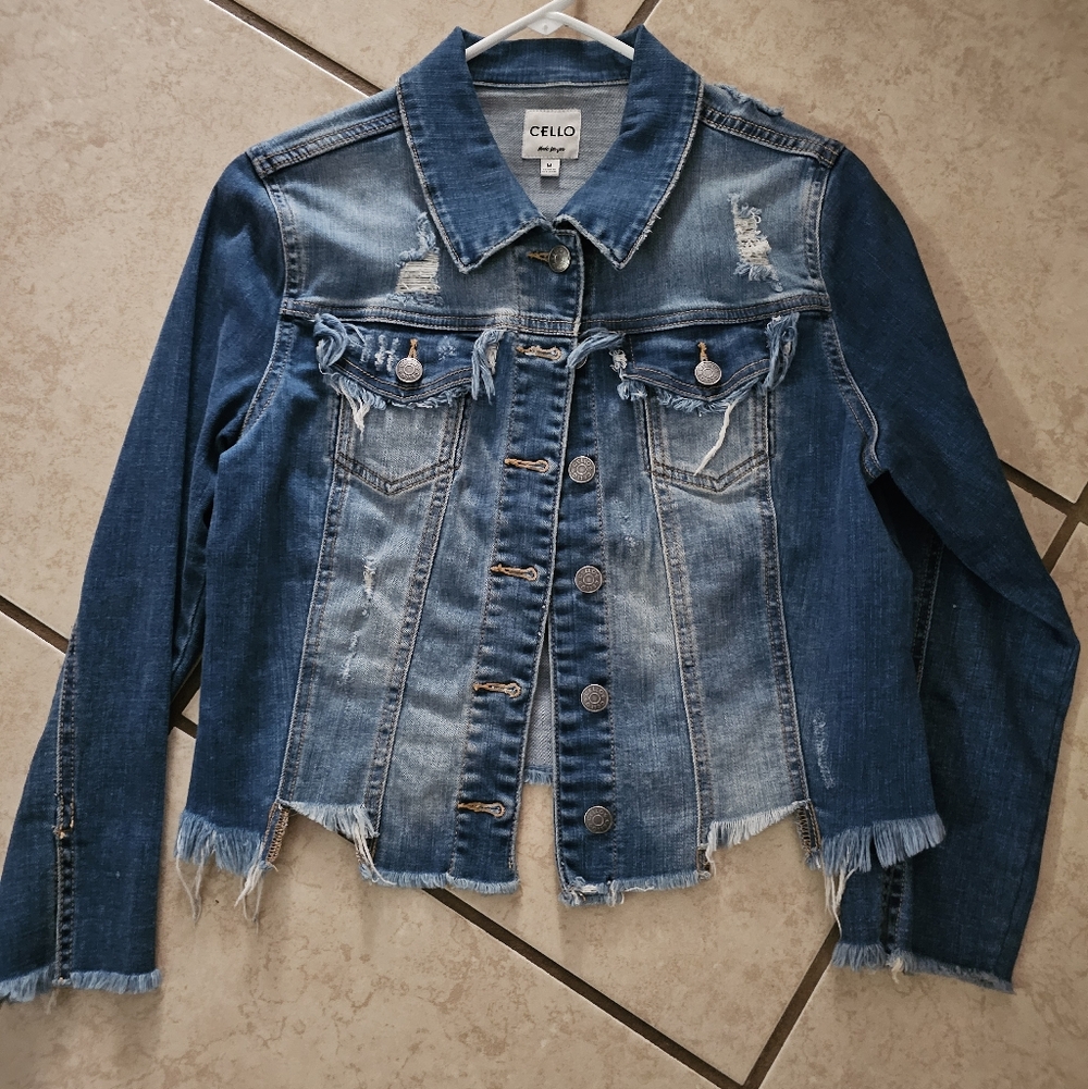 Cello Women's Distressed Denim Jacket